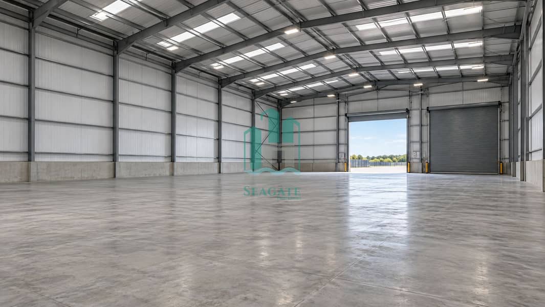 2 Empty industrial warehouse with open loading door-4. png