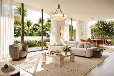 4 habitaciones Villa para en Venta en Grand Polo Club & Resort, Dubai - Sunlit Garden-View Luxury Living Room. png