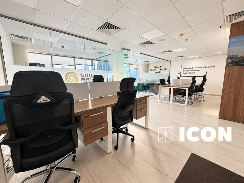 5 Bright, polished modern office interior. png