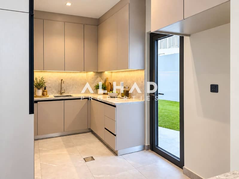 7 Minimalist Taupe Kitchen with Green Lawn View. png