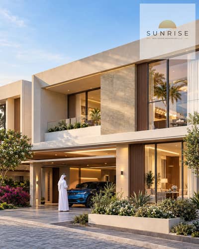 Umm Fanain, 夏尔迦 3 卧室联排别墅待售 - Golden-Hour Modern Villa with Blue SUV. png Umm Fanain, 夏尔迦 3 卧室联排别墅待售 - Golden-Hour Modern Villa with Blue SUV. png