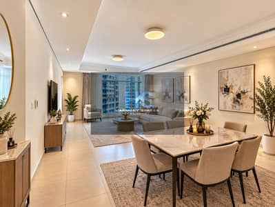 شقة 2 غرفة نوم للايجار في أبراج بحيرات الجميرا، دبي - Modern High-Rise Living and Dining Room. png