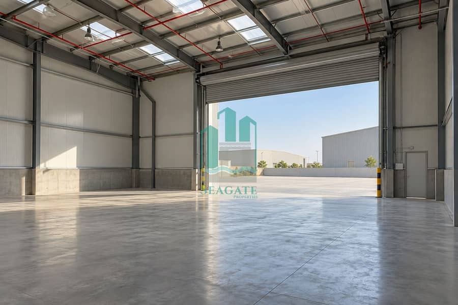 10 Sunlit warehouse with open roller shutter-2. png