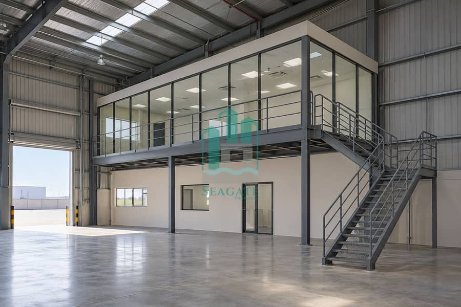 5 Glass mezzanine office over empty warehouse-7. png