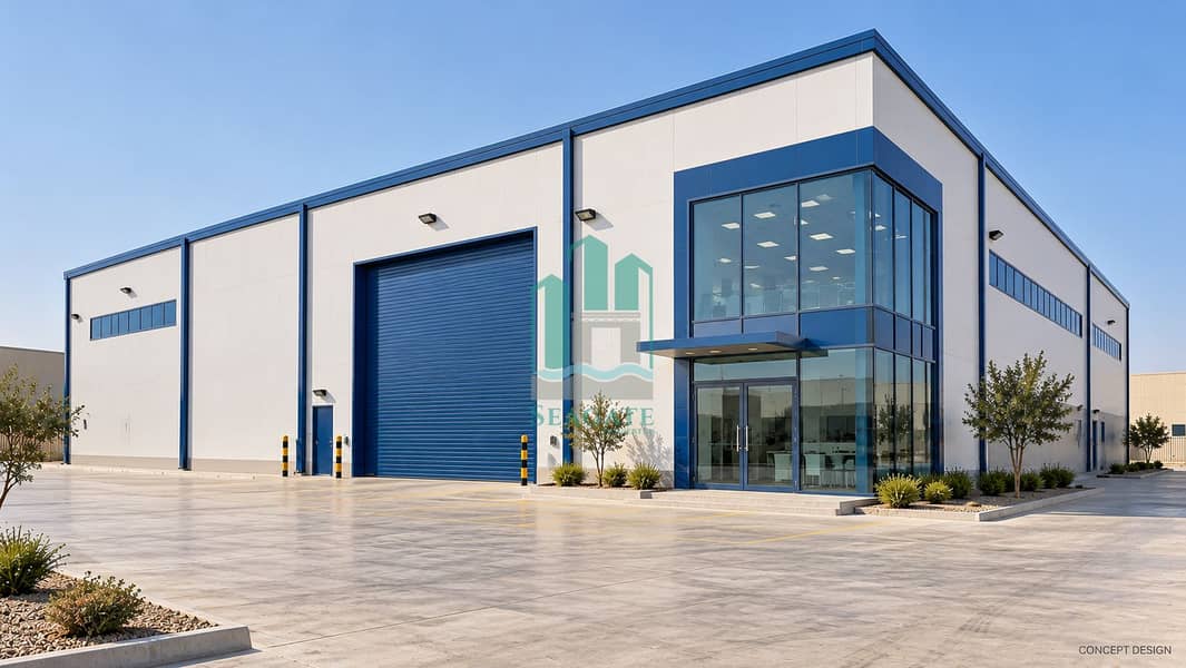 4 White and blue warehouse, three-quarter exterior-7. png