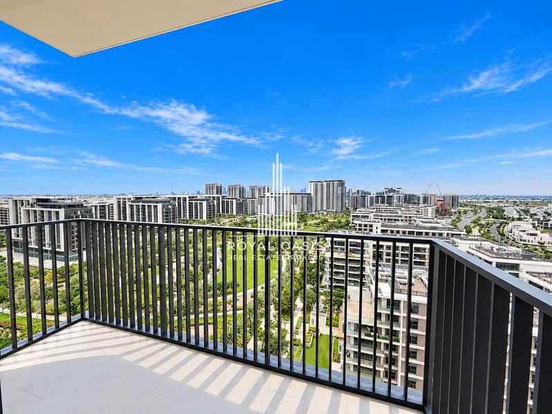 2 Sunny Balcony Overlooking Modern Urban Park. png