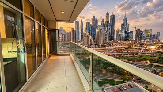 2 Bedroom Apartment for Rent in Jumeirah Lake Towers (JLT), Dubai - Golden-Hour Balcony Overlooking Dubai Skyline. png 2 Bedroom Apartment for Rent in Jumeirah Lake Towers (JLT), Dubai - Golden-Hour Balcony Overlooking Dubai Skyline. png