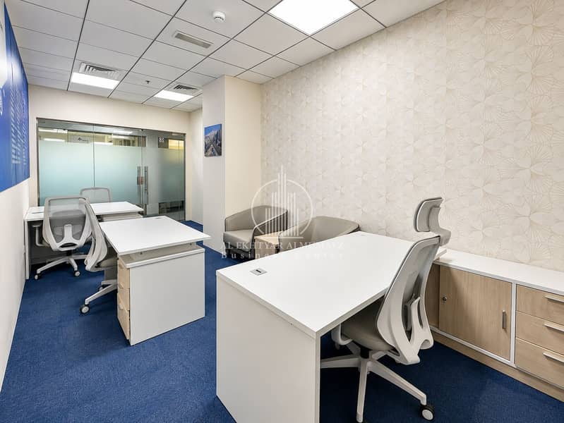 5 Modern Blue-Carpeted Office Interior. png