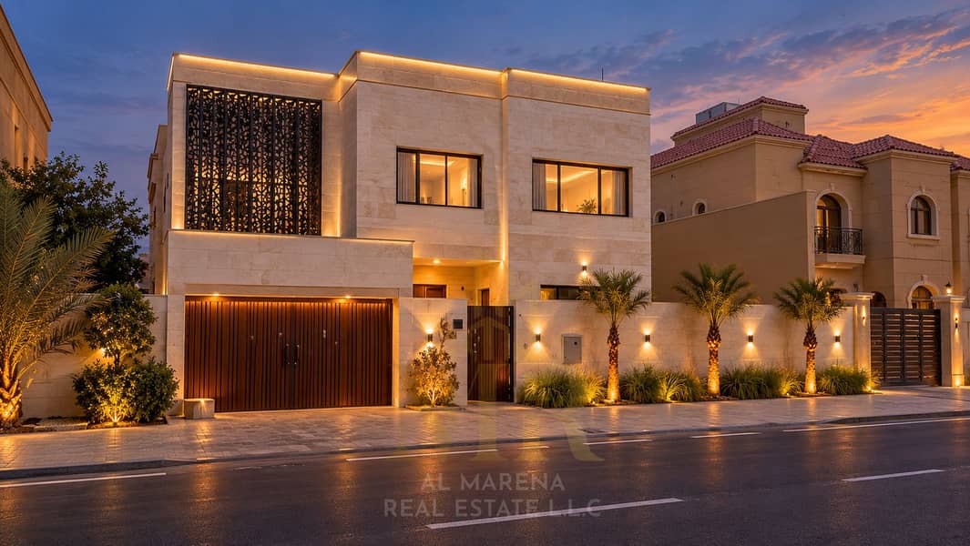 3 Modern Villa at Blue Hour. png