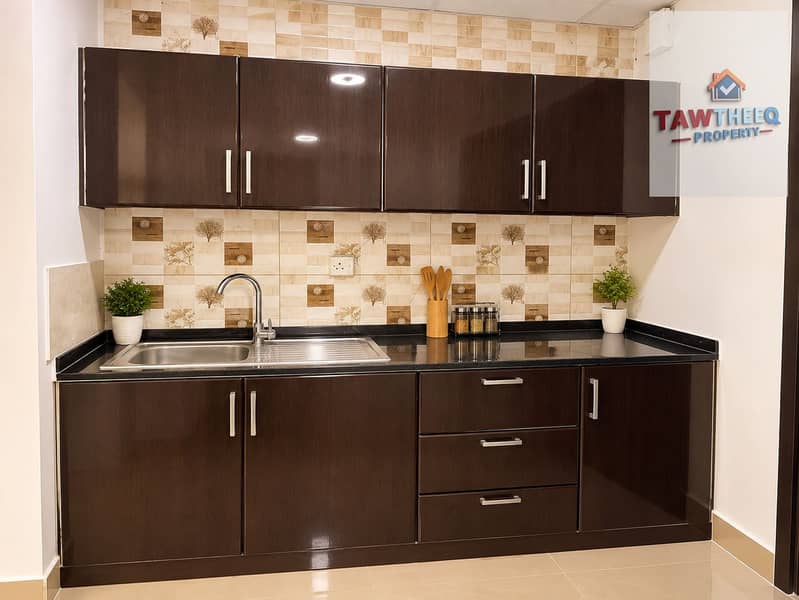 6 Modern Glossy Wood Kitchenette. png