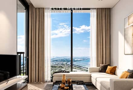 1 Bedroom Apartment for Sale in Motor City, Dubai - Coastal View Luxury Living Room. jpg