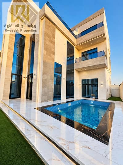 6 Schlafzimmer Villa zum Verkauf in Al Helio, Ajman - Modern Villa with Reflective Pool. png 6 Schlafzimmer Villa zum Verkauf in Al Helio, Ajman - Modern Villa with Reflective Pool. png