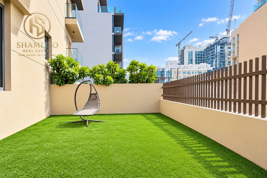 Sunlit Urban Terrace with Hanging Chair. png Sunlit Urban Terrace with Hanging Chair. png