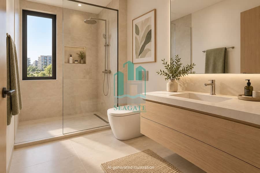 10 Warm Modern Bathroom With Walk-In Shower-2. png