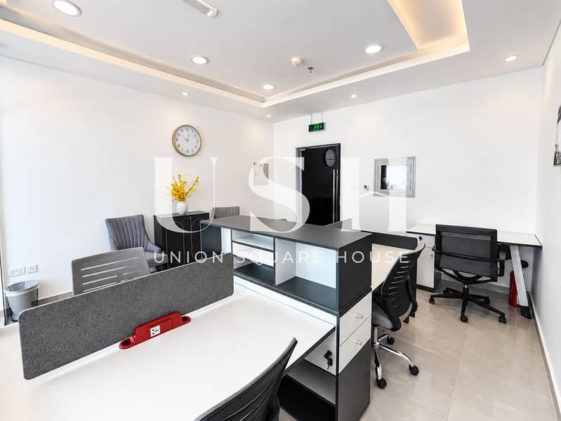 3 Bright Modern Office with Yellow Flowers. png