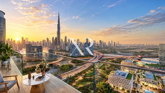 5 Bedroom Penthouse for Sale in Dubai Design District (D3), Dubai - Golden Balcony Overlooking Dubai Skyline. png 5 Bedroom Penthouse for Sale in Dubai Design District (D3), Dubai - Golden Balcony Overlooking Dubai Skyline. png