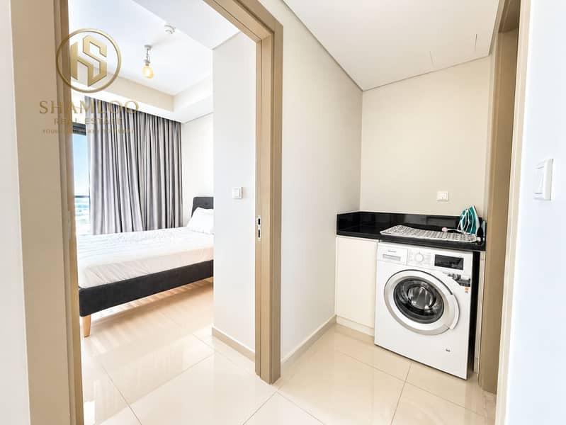 5 Modern Apartment Hallway with Laundry Nook. png