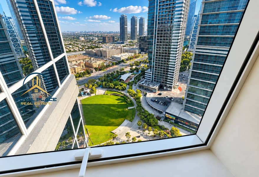 13 High-Rise View Over a Green City Plaza. png