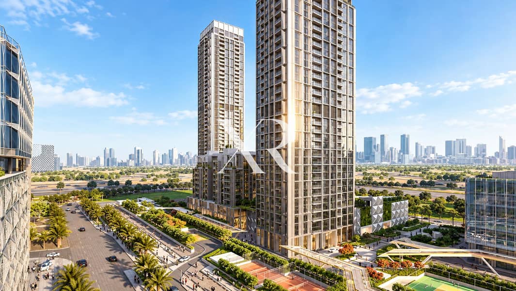 Sunlit Towers Amid Urban Greenery. png Sunlit Towers Amid Urban Greenery. png
