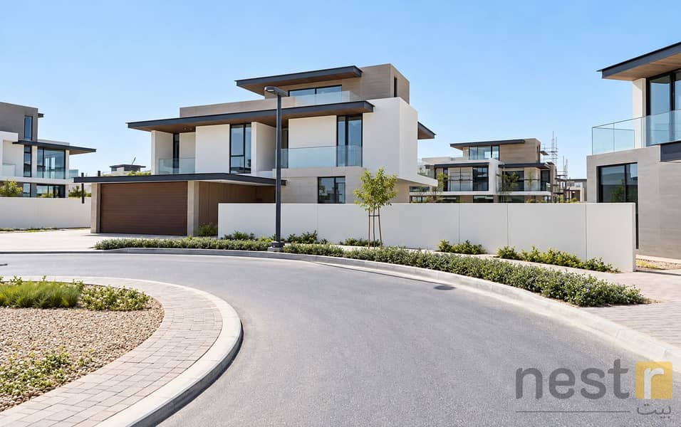 Modern Villa Neighborhood Under Clear Skies. png Modern Villa Neighborhood Under Clear Skies. png