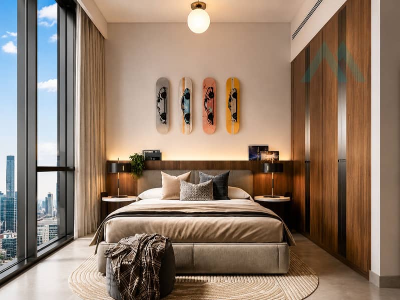 6 Modern Warm Bedroom with City Views. png