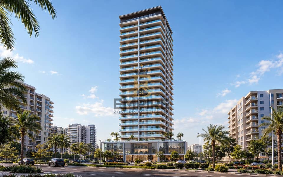 10 Modern Tower Amid Palm-Lined Cityscape. png
