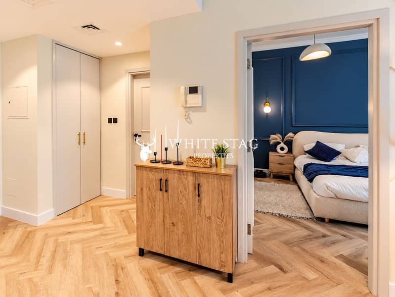 15 Warm Modern Hallway and Blue Bedroom. png