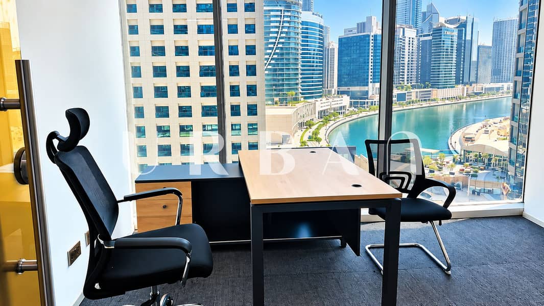 Modern Office Overlooking Waterfront Cityscape. png Modern Office Overlooking Waterfront Cityscape. png
