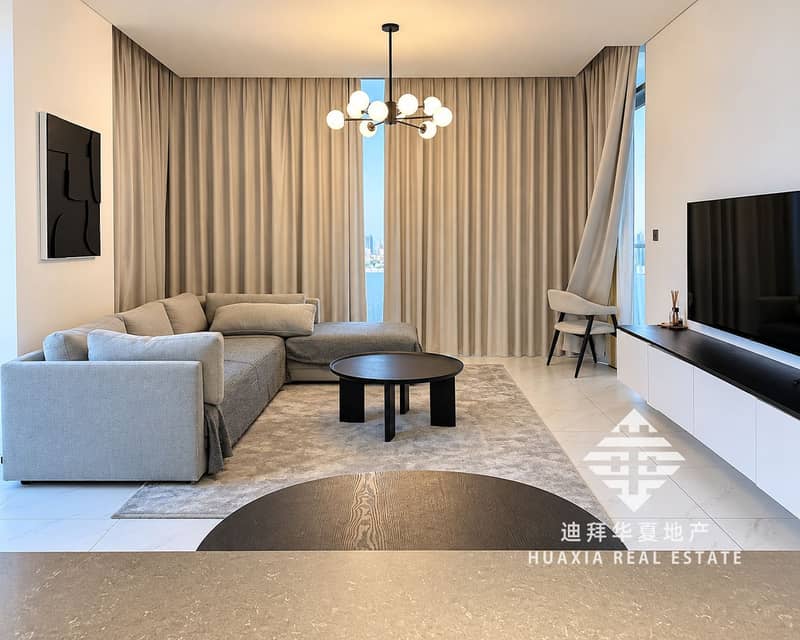 2 Minimalist Living Room with Globe Chandelier. png