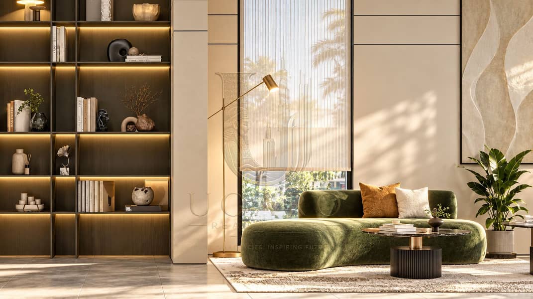 9 Sunlit Olive Green Luxury Living Room. png