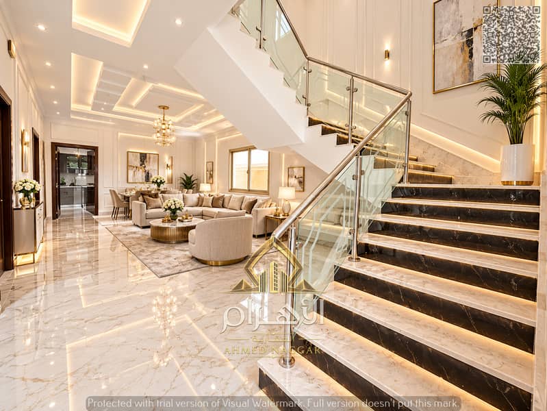 5 تصميم داخلي فاخر مع درج رخام مضاء. jpg