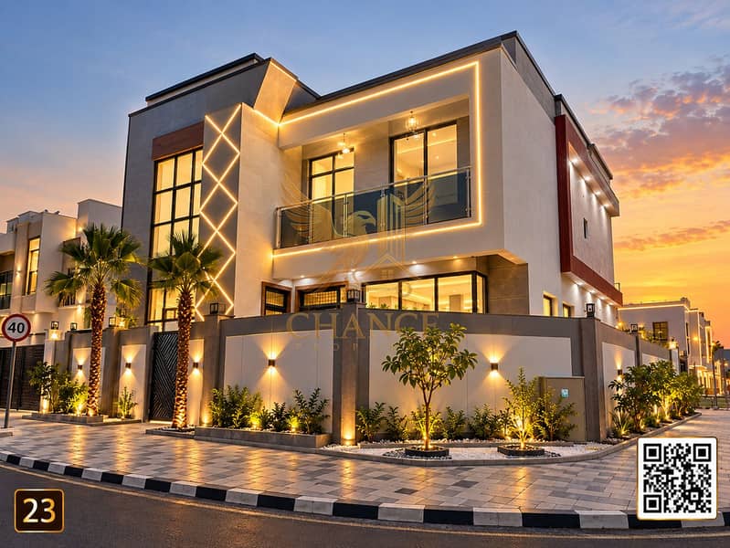 Twilight Luxury Villa with QR Code. png Twilight Luxury Villa with QR Code. png