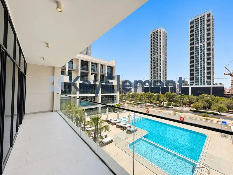 Pool View | Spacious Balcony | Modern Apartment