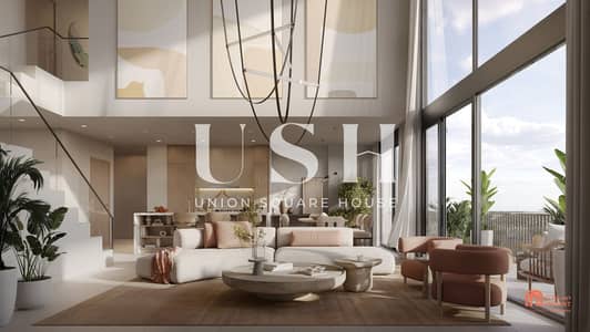 شقة 2 غرفة نوم للبيع في غاف وودز، دبي - DISTRIKT Ghaf Woods_3BD Penthouse Living Room. jpg شقة 2 غرفة نوم للبيع في غاف وودز، دبي - DISTRIKT Ghaf Woods_3BD Penthouse Living Room. jpg