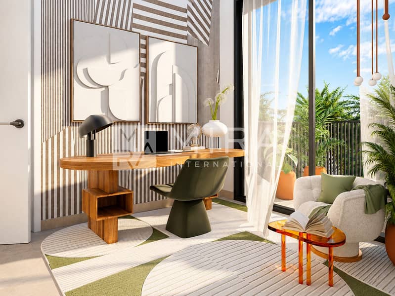 3 Timber desk home office with balcony view-9