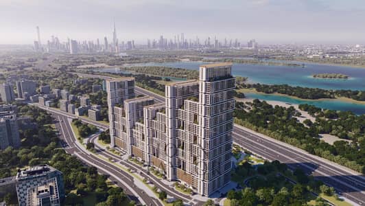 3 Bedroom Apartment for Sale in Ras Al Khor, Dubai - Rare 3-bed duplex with golf and city views in Ras Al Khor