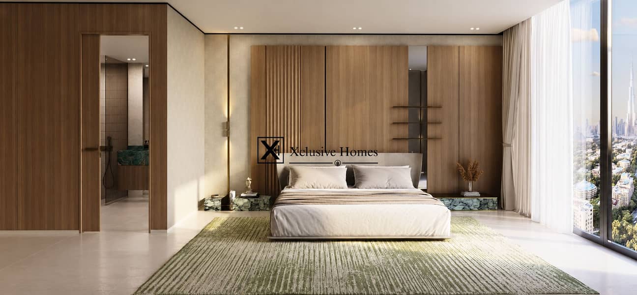 2 Minimalist Luxury Bedroom with City View. png
