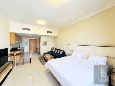 Studio zum Miete in Arjan, Dubai - Neatly Made Bed in Modern Studio. png Studio zum Miete in Arjan, Dubai - Neatly Made Bed in Modern Studio. png