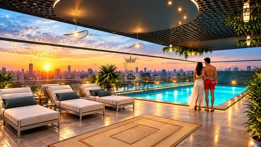 فلیٹ 1 غرفة نوم للبيع في مجمع دبي لاند ريزيدنس (DLRC)، دبي - Sunset Rooftop Romance. png