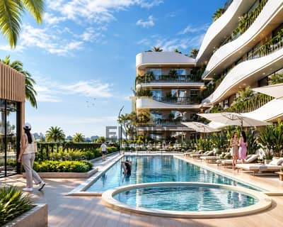 1 Спальня Апартамент Продажа в Дубай Саут, Дубай - Tropical Modern Resort Pool Courtyard. png 1 Спальня Апартамент Продажа в Дубай Саут, Дубай - Tropical Modern Resort Pool Courtyard. png