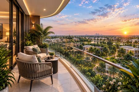 3 Cпальни Апартаменты Продажа в Комплекс Дубай Резиденс, Дубай - Luxury Balcony Sunset Panorama. png 3 Cпальни Апартаменты Продажа в Комплекс Дубай Резиденс, Дубай - Luxury Balcony Sunset Panorama. png