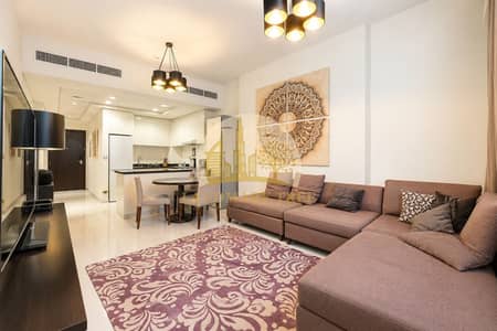 1 Bedroom Flat for Rent in Jumeirah Village Circle (JVC), Dubai - Warm Modern Open-Plan Apartment Interior. png