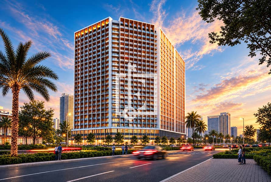 6 Modern High-Rise Boulevard at Sunset. jpg