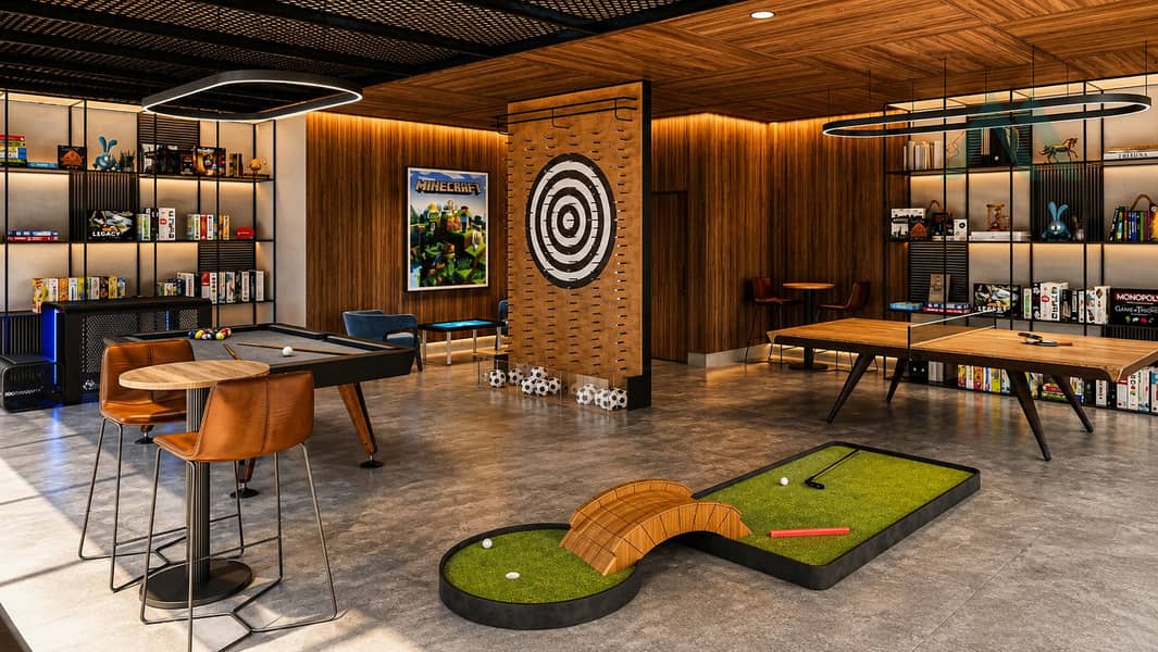13 Modern Wood-Paneled Games Lounge. png