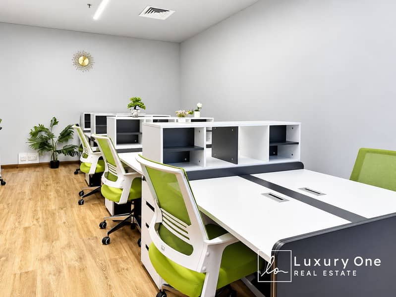 3 Modern Office with Green Chairs. png