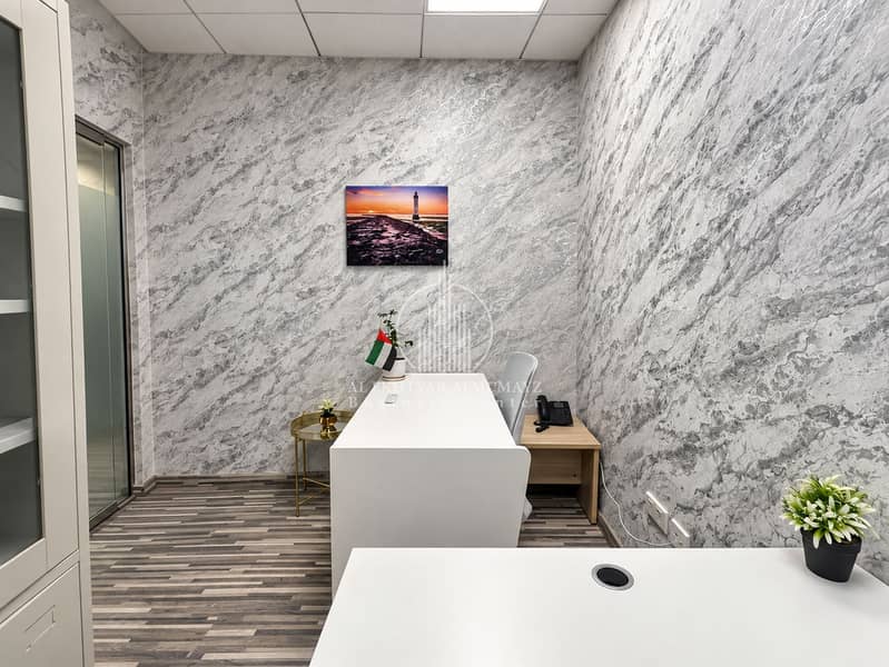 8 Minimal Marble-Walled Office with UAE Accents. png