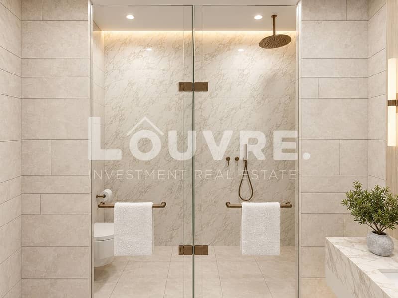 12 Luxurious Symmetrical Marble Glass Shower. png