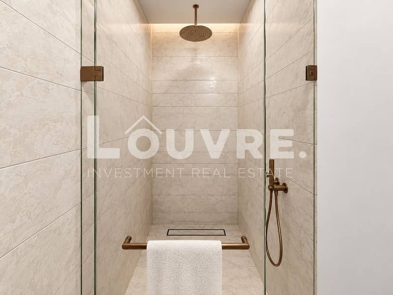 19 Warm Brass Minimalist Shower Retreat. png