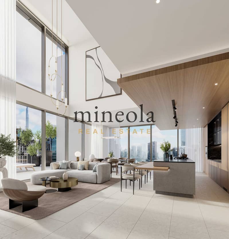 5 One River Point_Duplex living and dining. jpg