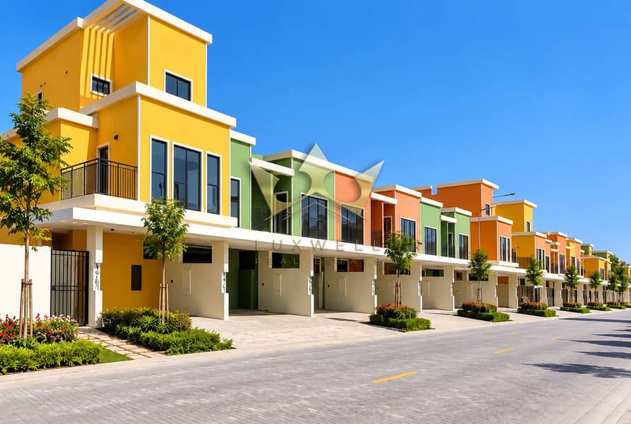 11 Colorful Modern Townhouses Under Blue Skies. png